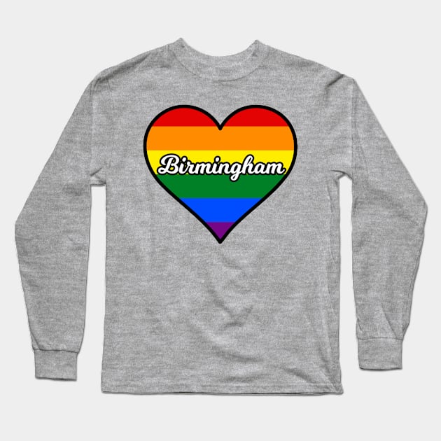 Birmingham Alabama Gay Pride Heart Long Sleeve T-Shirt by fearcity